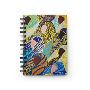 Hijab in the Wind #1 Spiral Notebook — Colorful Abstract Waves Dotted Journal