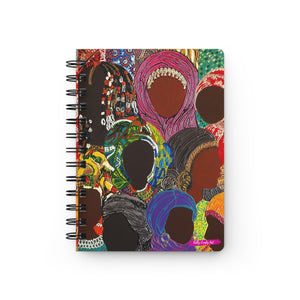African Muslim Queens Spiral Notebook — Colorful Hijab Women Art Journal