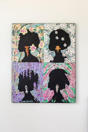 Four Flowers: Silhouette Series (16 x 20 inches)